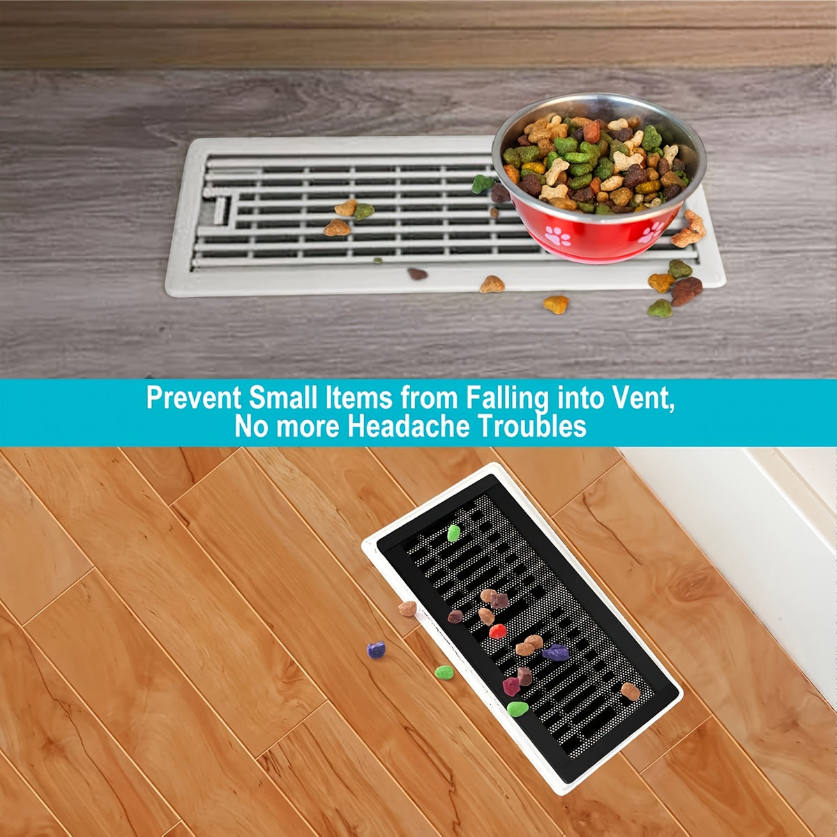 Magnetic HVAC Vent Covers for Floor Wall Ceiling PVC Air Vent Screen with Mesh Filter Tool-Free Installation Pest Control 4 & 5 Pack