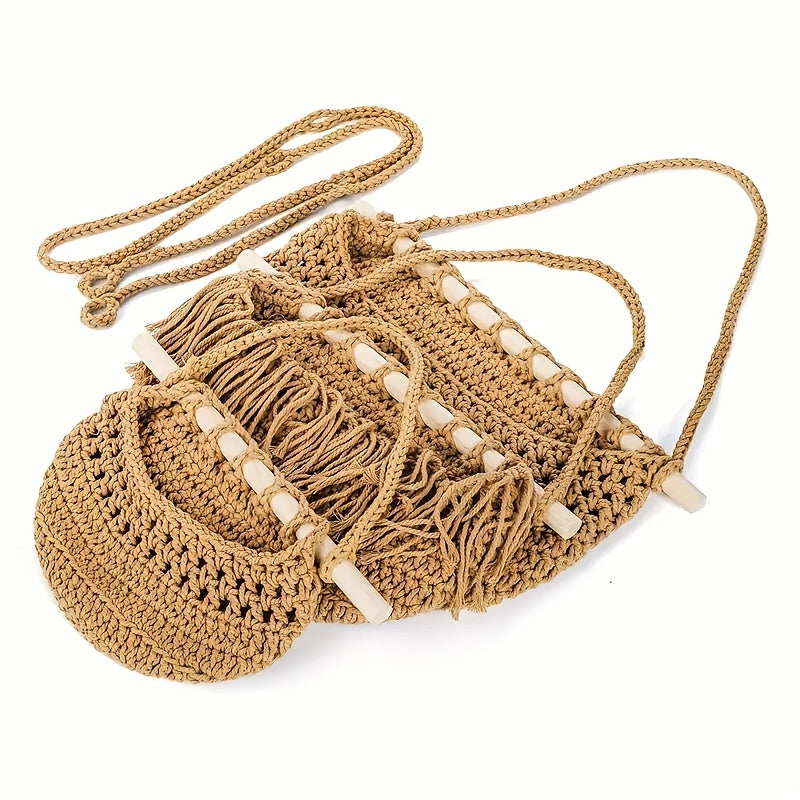 3-Tier Hanging Cotton Rope Basket - Boho Handwoven Wall Storage Organizer for Fruits, Vegetables & Essentials, Farmhouse Decor for Kitchen, Bathroom, Living Room & Bedroom