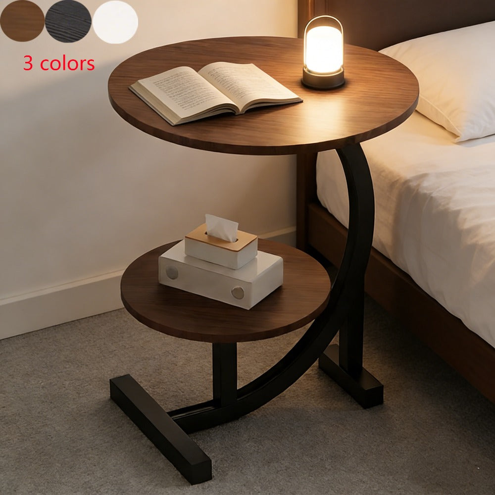 Metal Frame Side Table – 1 or 2 Tier | Indoor & Outdoor Bedside Table | Lightweight & Space-Saving | Living Room, Balcony, Office