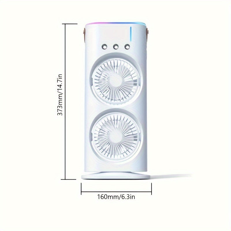 Portable Misting Fan – USB Rechargeable Water-Cooled Fan for Outdoor, Camping, RV, Office & Travel | Button Control | Summer Cooling Essential