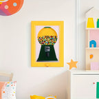 Wall-Mounted Candy Dispenser Frame – Square Hanging Candy Distribution Organizer for Halloween, Christmas, School Parties & Holiday Gifts, Available in Blue, Pink & Yellow