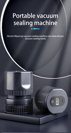 Electric Vacuum Mason Jar Sealing Kit with Lids for Wide Mouth & Regular Mouth Jars Food Preservation Vacuum Sealer