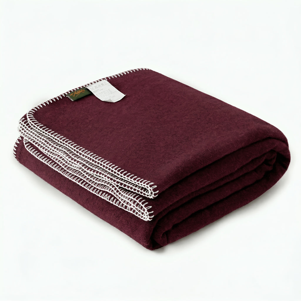Merino Wool Blanket – Large 62”×86” Warm Thick Washable Throw | Sofa, Bed, Camping & Outdoor | 6 Colors | All Seasons