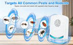 Ultrasonic Pest Repeller 8-Pack 2025 Upgraded Plug-In Repellent for Mosquitoes Cockroaches Mice Fleas Ants Rodents Chemical-Free for Home Farm Kitchen Office Restaurant Apartment