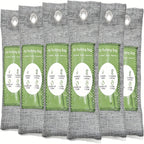 Bamboo Charcoal Air Purifying Bags Odor Absorber – Activated Charcoal Moisture Absorber & Natural Deodorizer for Car, Closet, Shoes, Bathroom & Home, 6 to 16 Pack