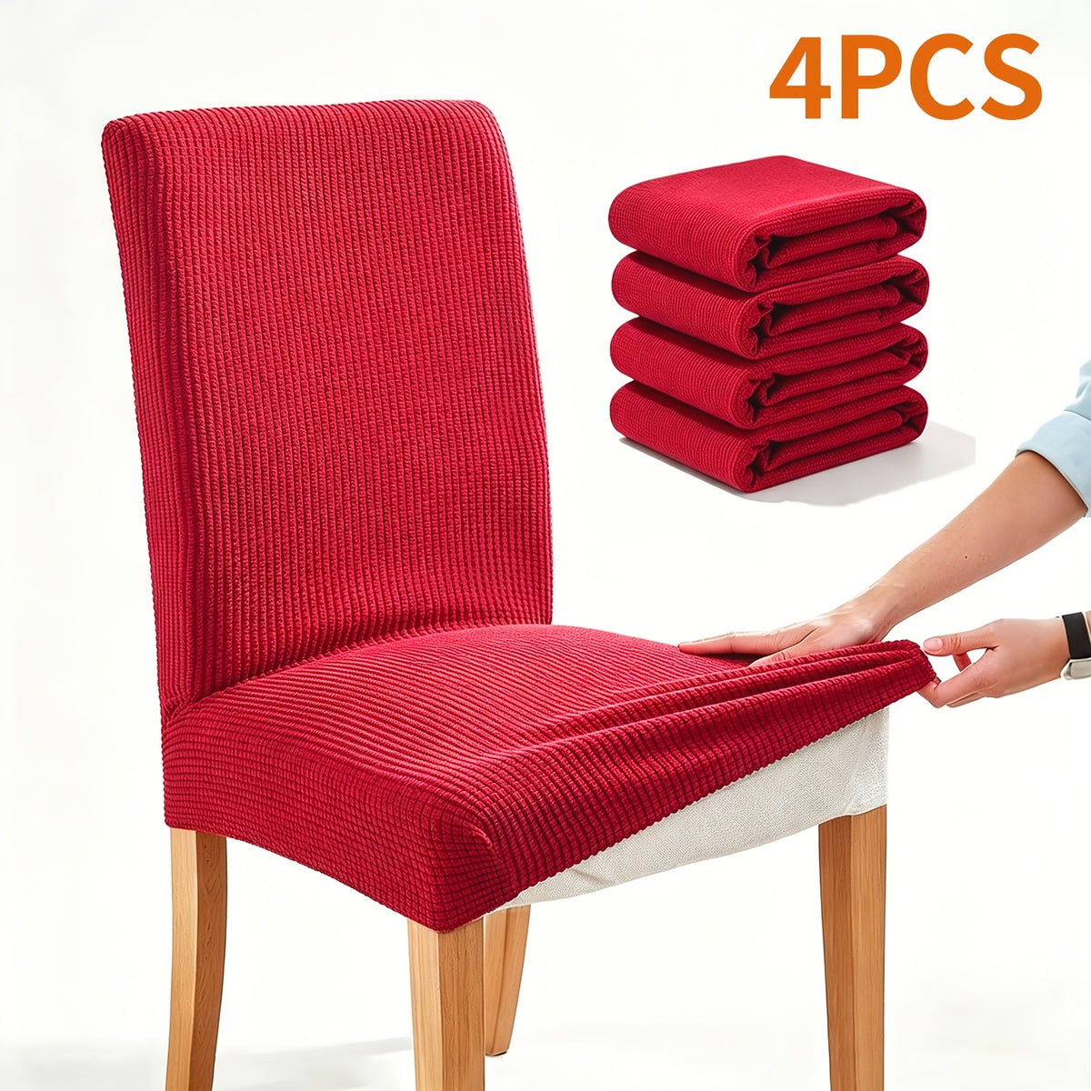 Dining Chair Covers 4/6pcs Set Washable Pet Friendly Dirt & Wear Resistant – Versatile Stretch Slipcovers for Home & Restaurant Seating, 12 Colors