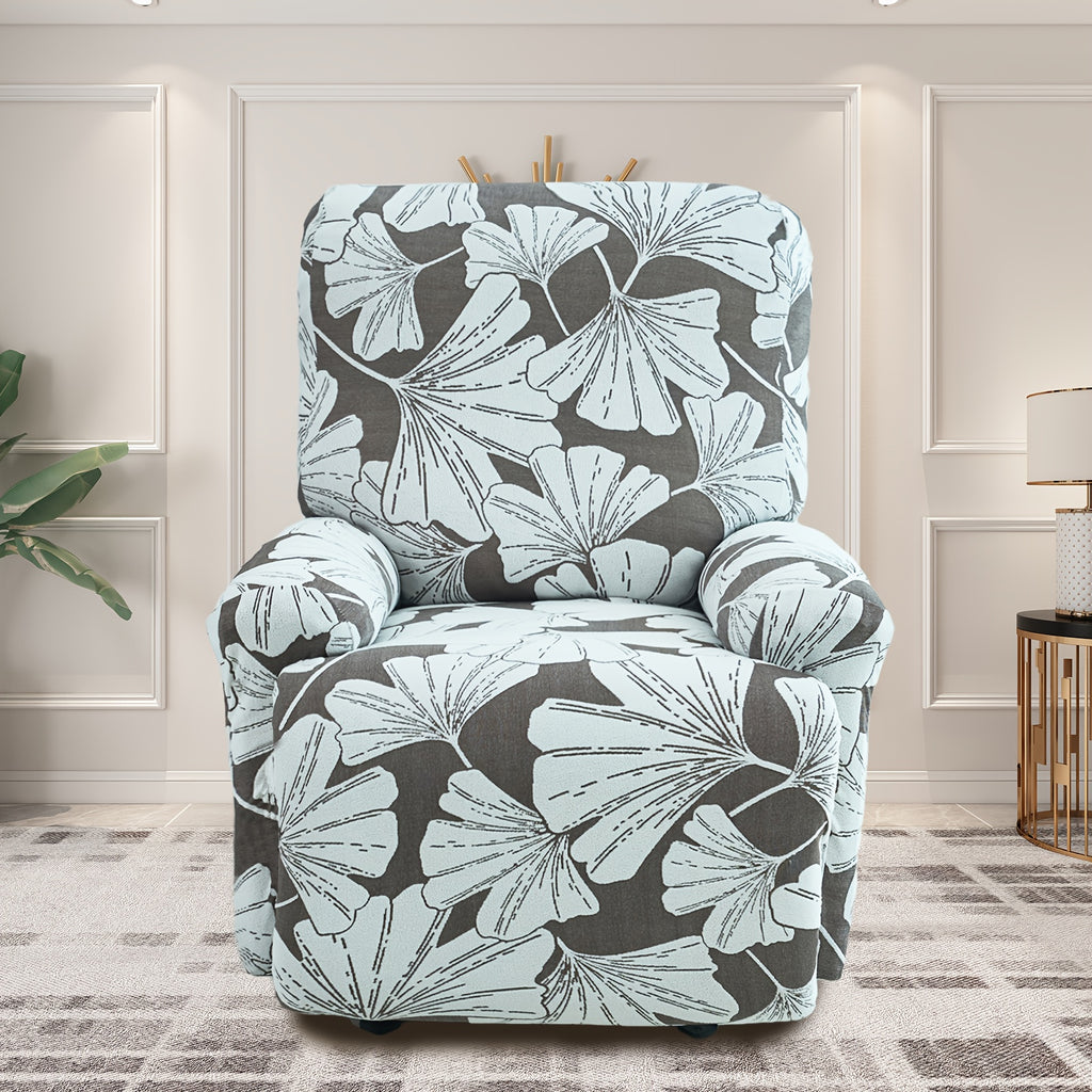 Recliner Slipcover Set of 4 with Side Pocket, Extra Large Jacquard Stretch Furniture Protector Cover, Elastic Band Closure, 92% Polyester All-Season Recliner Chair Cover for Living Room, 10 Patterns