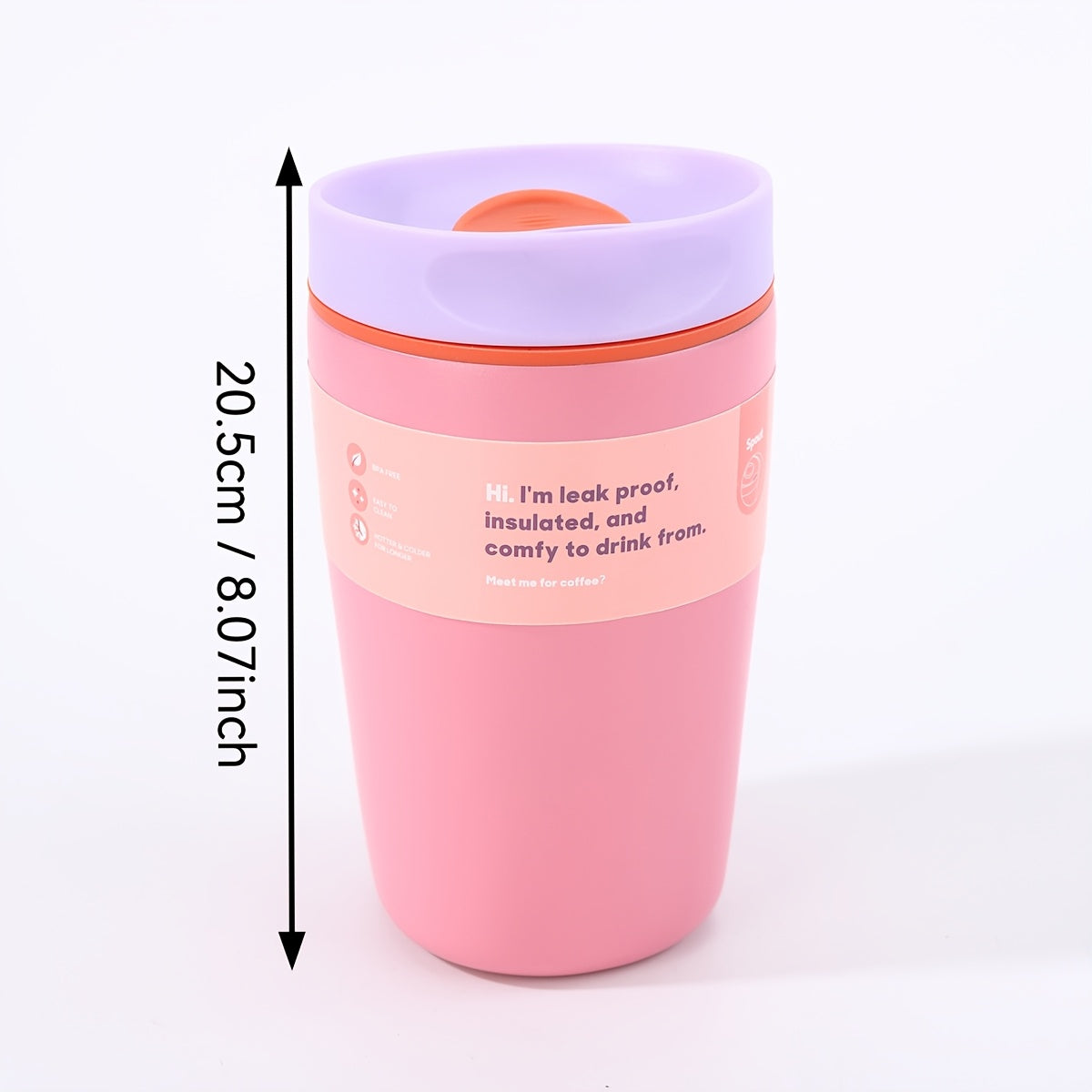 Vacuum Insulated Coffee Travel Cup 350ml 11.83oz - 304 Stainless Steel Double-Wall Flask with Push Lid & Direct Drinking Spout for Office, Travel & Outdoor, 4 Colors