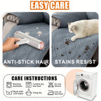 Waterproof Recliner Cover Pet Scratch-Resistant, 5-Layer Quilted Non-Slip Recliner Chair Slipcover with Pocket & Elastic Straps, Easy-Care Polyester Furniture Protector for Living Room, Bedroom & Office, Coffee/Gray