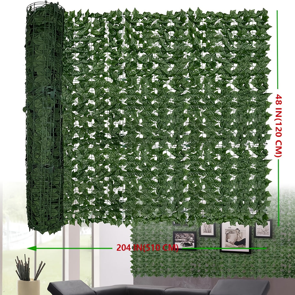 UV Resistant Artificial Ivy Privacy Fence Screen Faux Hedge Wall Panels Fake Ivy Vine Leaf Green Backdrop for Outdoor Garden Patio Balcony Backyard Indoor Decor Multiple Sizes