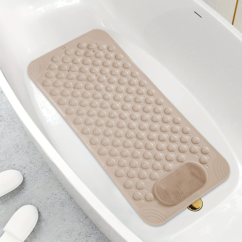 Anti-Slip Shower Mat with Massage Function – Extra Large Non-Slip Bathtub Mat for Safety & Comfort | 19.7”x31.5” | Green, Grey, White, Blue, Khaki & Pink