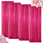 Sequin Backdrop Curtains 4 Panels 2FT x 8FT Glitter Party Decorations for Wedding Birthday Photo Booth Stage Background 30+ Colors