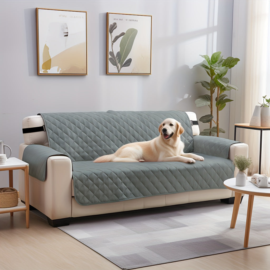 Elastic Strap Sofa Slipcover – Washable Couch Cover for Recliner Armchair Loveseat 1 2 3 4 Seater, Pet Dog Cat Proof Furniture Protector for Living Room