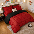 All Season Comforter Set with Pillowcases 2-3 Piece – Soft Fluffy Lightweight Bedding for Kids Dorm Apartment, 29 Colors Including Two-Tone, Twin Queen King Size