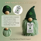 Emotional Support Weed Dwarf Mini Figurine with Encouragement Card – Funny Handmade Fabric Tabletop Decor Novelty Gift for Home Office Desk