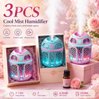 Mini Diffuser Set 3pcs Aromatherapy Humidifier Odor Eliminator Cool Mist for Car Bedroom Dorm No Filter Low Voltage Gift for Women