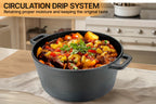 Pre-Seasoned Cast Iron Dutch Oven Set 2-in-1 with Lid, Scraper & Stand – Deep Pot for Camping, BBQ, Bread Baking & Stovetop Cooking