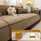 Chenille Sofa Seat Cover Non-Slip Pet Friendly Machine Washable All Season - Sofa Cushion Cover with Lace Belt for 1 2 3 4 Seater Armrest Backrest 3 Colors