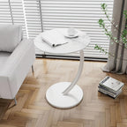 Solid Wood Round Coffee Table – Modern Double-Layer Sofa Side Table for Living Room Bedroom Balcony, Lightweight Luxury Design, White & Black