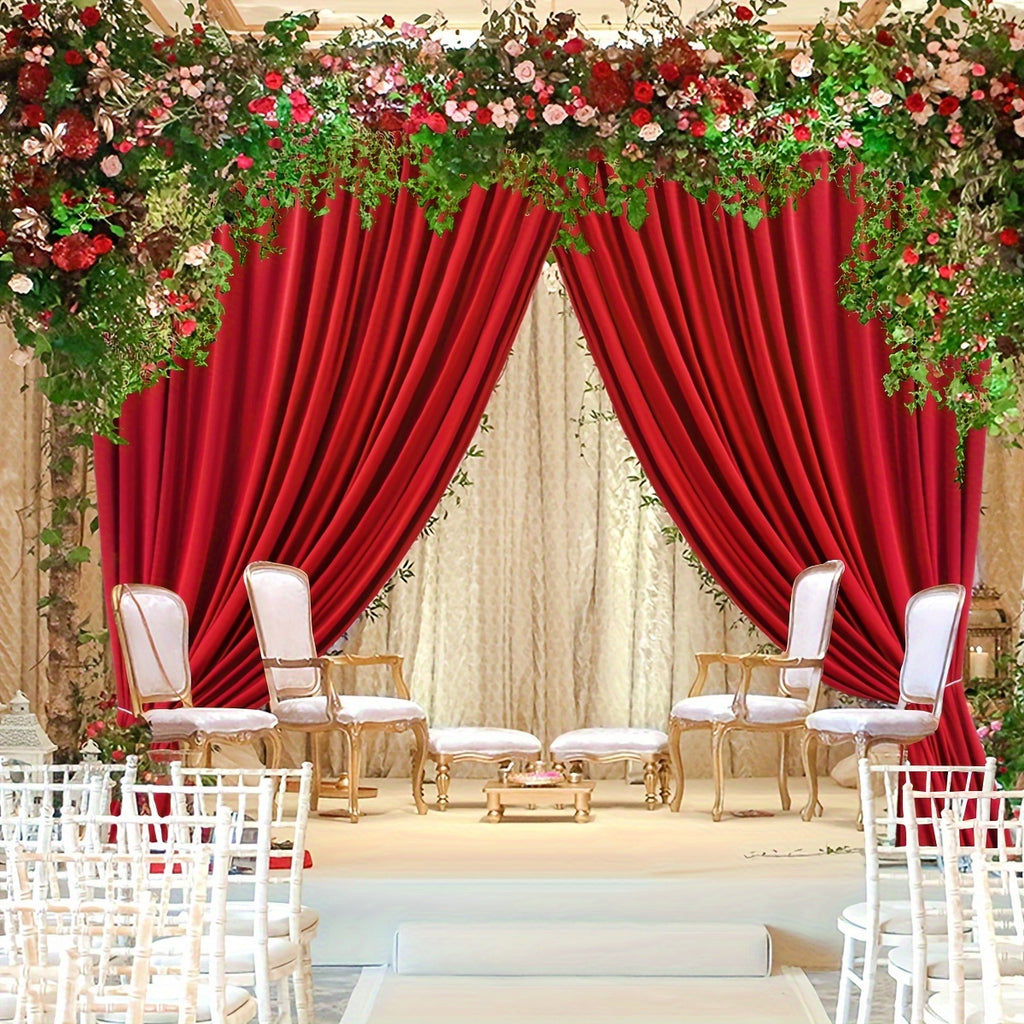 Sheer Chiffon Curtain Panels (Set of 2) | 5×10ft | Wedding Backdrop & Party Décor