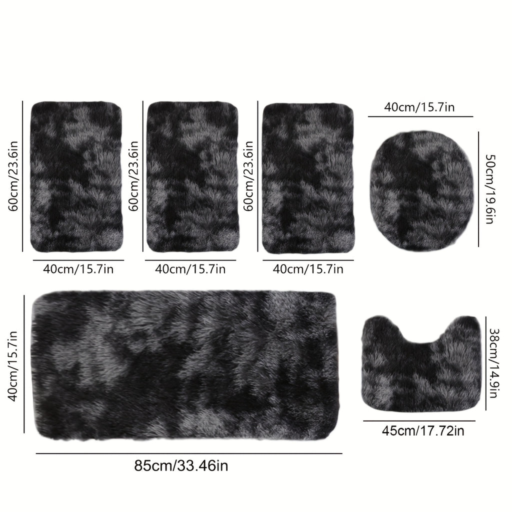 Soft Velvet Bath Rug Set Non-Slip Water Absorbent Machine Washable Bathroom Mat 3 4 5 6 Piece Sets Multiple Colors