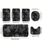 Soft Velvet Bath Rug Set Non-Slip Water Absorbent Machine Washable Bathroom Mat 3 4 5 6 Piece Sets Multiple Colors
