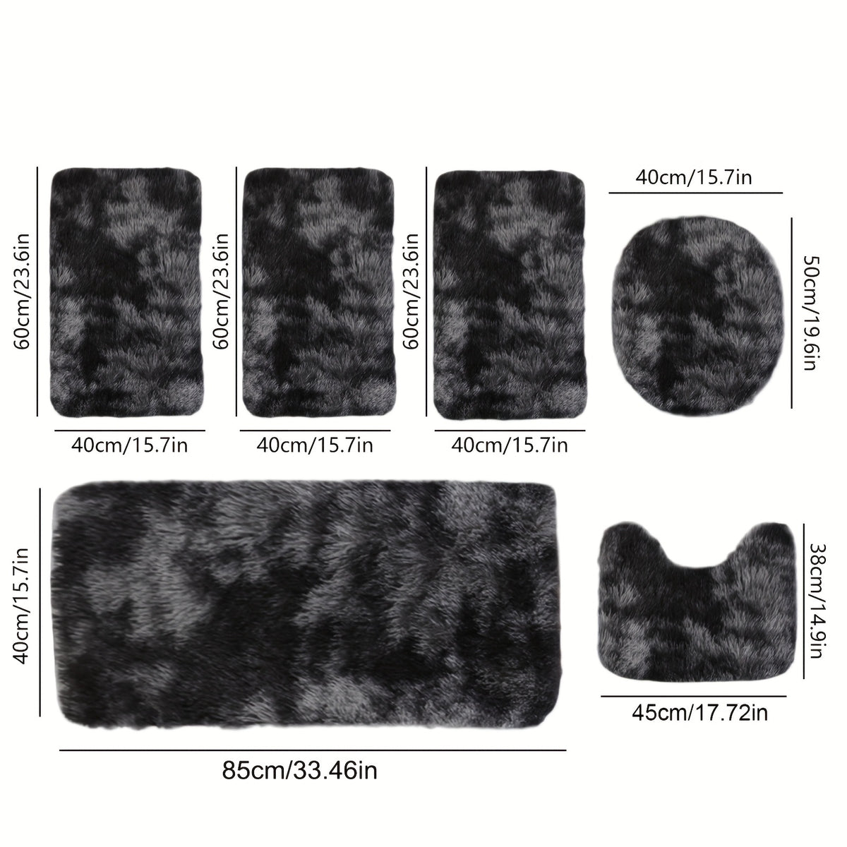 Soft Velvet Bath Rug Set Non-Slip Water Absorbent Machine Washable Bathroom Mat 3 4 5 6 Piece Sets Multiple Colors