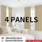 Blackout Curtains Rod Pocket 4-Panel Solid Color Lightweight Matte Drapes | 100% Light Blocking Window Curtains for Bedroom Living Room, 9 Colors 5 Sizes