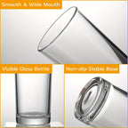 Glass Highball Cups 6pcs Thick Bottom Lead-Free Reusable Drinkware – Heavy Base for Stability, Modern Minimalist Glasses for Juice, Milk, Water & Cocktails | Home & Party