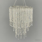 Crystal Chandelier Lampshade Acrylic Beaded Branch Ceiling Pendant Light Fixture for Wedding Party Living Room Home Decor