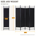 4 Panel Folding Room Divider Privacy Screen | Portable Wall Divider Partition for Home, Office & Bedroom Separation – Black, Grey, Beige, Tan