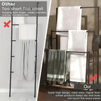 47-Inch Free Standing Towel Rack 3-Tier – Oversized Floor Bath Towel Drying Valet Holder | Blanket & Quilt Rack Stand for Bathroom, Bedroom, Pool, Beach, Hot Tub & Gym | Small & Floor Models