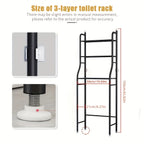 Over Toilet Storage Rack Metal Bathroom Organizer with Toilet Paper Holder and Hook Space Saving Above Toilet Shelf for Bathroom Laundry Room 3 or 4 Tier