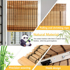 Bamboo Roman Shade – Light Filtering, Adjustable Lift System, Easy Install | Living Room & Home Decor | 13 Sizes | Nuvia Haven