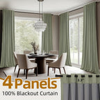 Back Tab Blackout Curtains 2 or 4 Panels – 100% Light Blocking Thermal Insulated Window Drapes for Living Room, Bedroom & Office, 50"W Multiple Lengths, 9 Colors