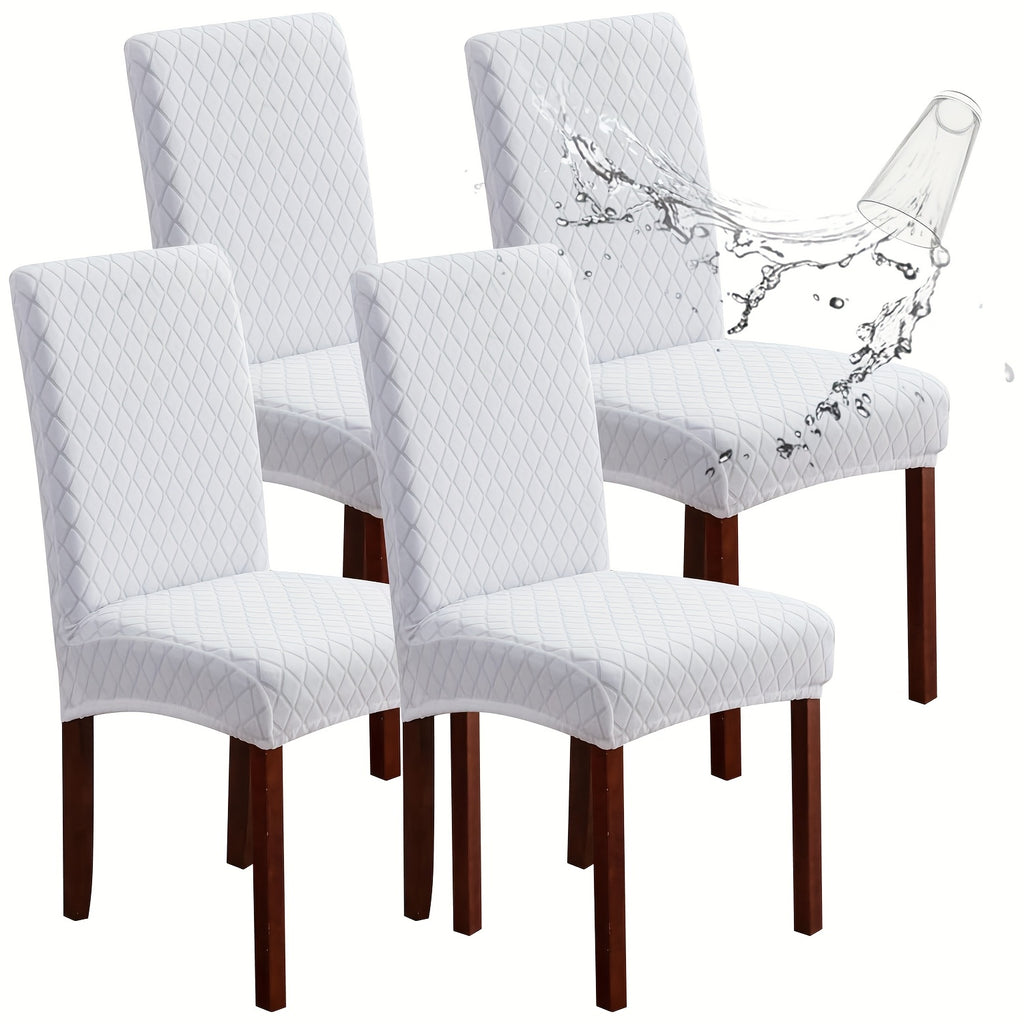 Dining Chair Covers Set of 4 6 Stretch Jacquard Slipcovers - Removable Washable Chair Protectors for Kitchen Parsons Dining Room Chairs