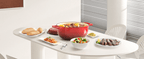 Dutch Oven 5QT 6QT 7.5QT Enameled Cast Iron Cookware with Lid Silicone Handles Oven Safe 500°F Bread Baking Stews Roasts Multiple Colors