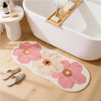 Floral Velvet Non-Slip Rug Runner Soft Fluffy Swan Velvet Floor Mat for Bedroom Living Room Hallway – 3 Colors 3 Sizes Aesthetic Decor