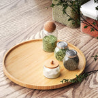Lazy Susan Organizer Spinning Spice Rack Wooden Turntable Non-Slip for Kitchen Cabinet & Countertop - 9.84 & 11.81 Inch