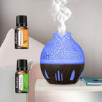 130ml Ultrasonic Essential Oil Diffuser Humidifier USB 7-Color LED 4H Timer with Peppermint Orange Oils for Bedroom Office Spa 3 Styles