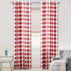 Buffalo Plaid Blackout Curtains Farmhouse Thermal Insulated Drapes | Room Darkening Window Panels for Bedroom Dining Room, 9 Colors 14 Sizes, Single or 2-Panel Set