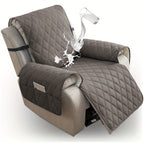 Quilted Recliner Sofa Cover Anti-Slip Wear-Resistant 4-Layer Fabric Dual Side Pockets Machine Washable Pet Home Bedroom Living Room 10 Colors 2 Sizes