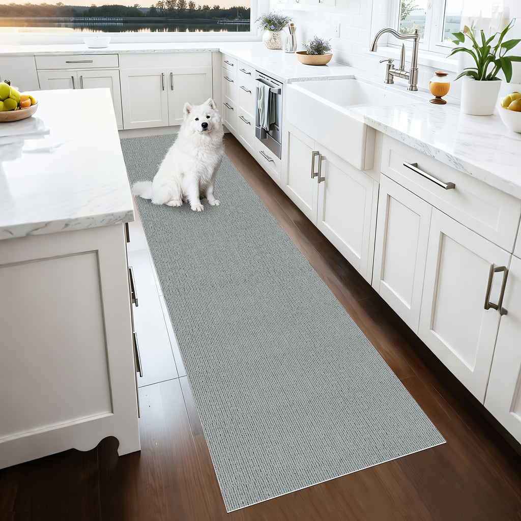 Non-Slip Runner Rug Washable & Cuttable – Low-Profile Hallway Rug for Kitchen, Living Room, Bedroom, Balcony & Poolside – Multiple Sizes 60x180 to 60x600cm