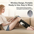 Cordless Air Compression Leg Massager Circular Calf Press 3 Intensities for Feet Legs Thighs Knees Easy to Use Gray Gift for Mom Dad