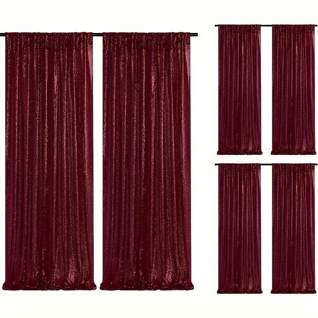 Sequin Curtains Backdrop 4 & 6 Panels 2x8FT - Shimmer Glitter Party Backdrop Curtain for Wedding Birthday Bachelorette Photo Booth, 25 Colors Reusable Event Decoration