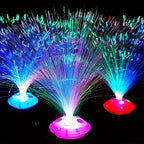 Fiber Optic Night Lights 3-Pack Colorful – Decorative Ambient Glow Lights for Home, Desktop, Car & Christmas Party Decor, Random Colors