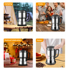 Electric Coffee Bean Grinder 300W 400g/14oz, 8-Blade Stainless Steel, One-Touch Button, Grinds Up to 36 Cups in 10 Seconds – Also for Spices, Grains & Nuts
