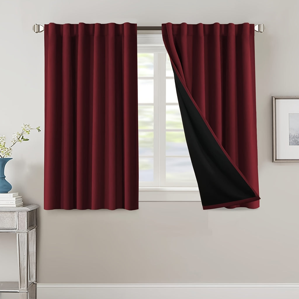 Blackout Curtains 2 Panels 100% Room Darkening 96 Inch Long – Triple Weave Thermal Insulated Back Tab & Rod Pocket Window Drapes for Bedroom & Living Room