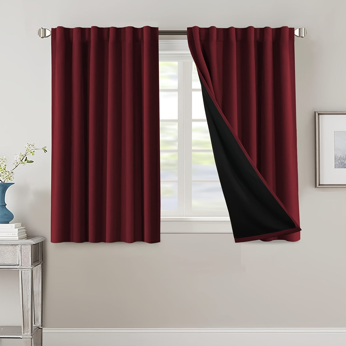 Blackout Curtains 2 Panels 100% Room Darkening 96 Inch Long – Triple Weave Thermal Insulated Back Tab & Rod Pocket Window Drapes for Bedroom & Living Room