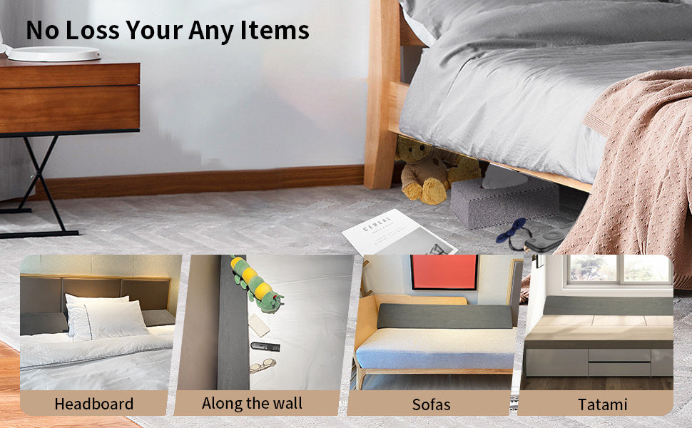 Bed Wedge Pillow & Headboard Gap Filler – Triangle Pillow Wedge for Sleeping, Reading & Resting | Twin, Full, Queen & King | Grey & White